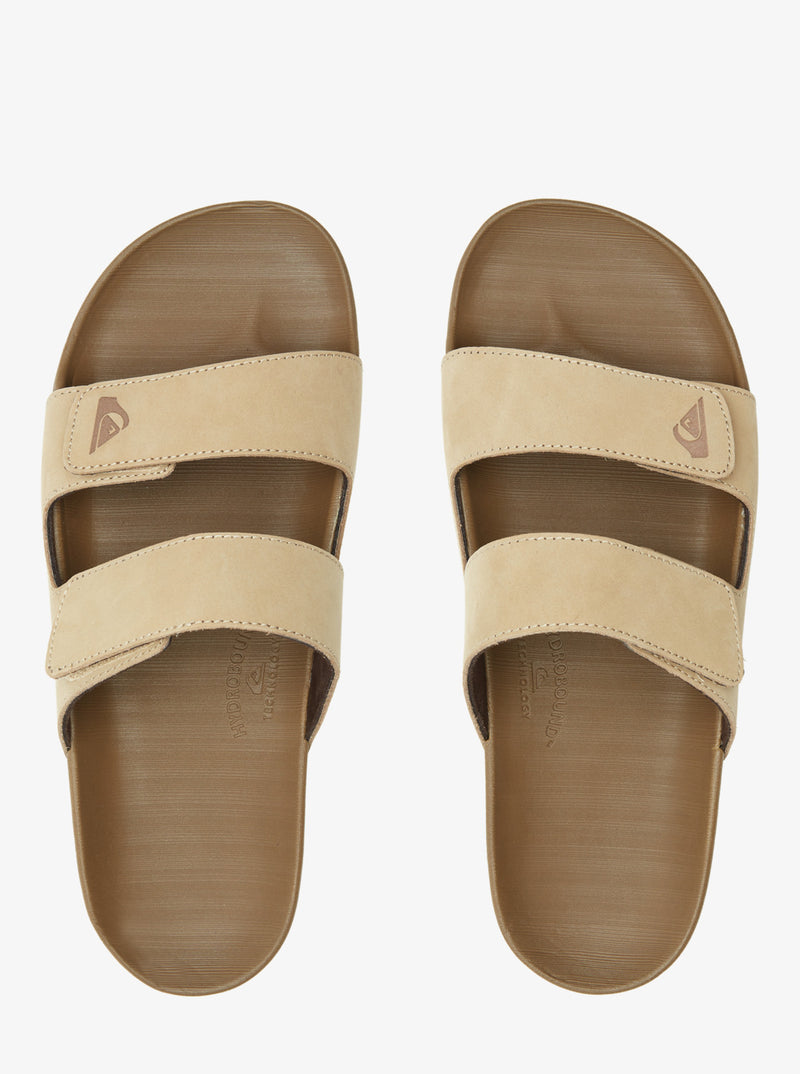 Load image into Gallery viewer, Quiksilver Men&#39;s Rivi Leather Slider Sandals Tan AQYL101256-CSJ1
