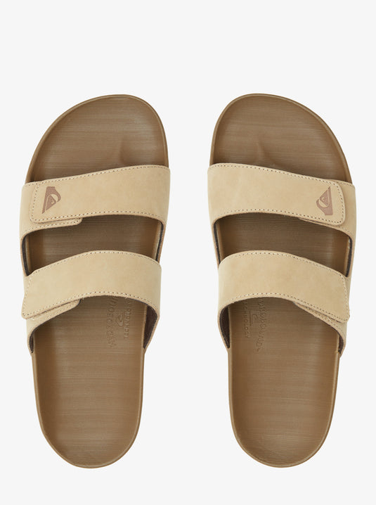 Quiksilver Men's Rivi Leather Slider Sandals Tan AQYL101256-CSJ1