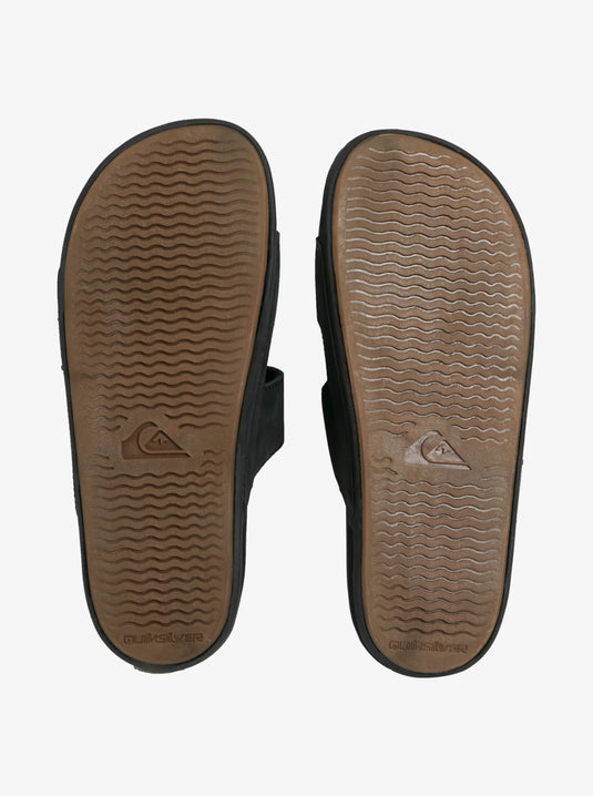 Quiksilver Men's Rivi Leather Slider Sandals Black AQYL101256-KVJ1