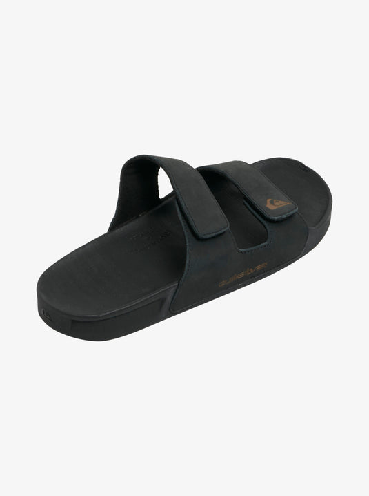 Quiksilver Men's Rivi Leather Slider Sandals Black AQYL101256-KVJ1