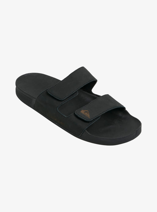 Quiksilver Men's Rivi Leather Slider Sandals Black AQYL101256-KVJ1