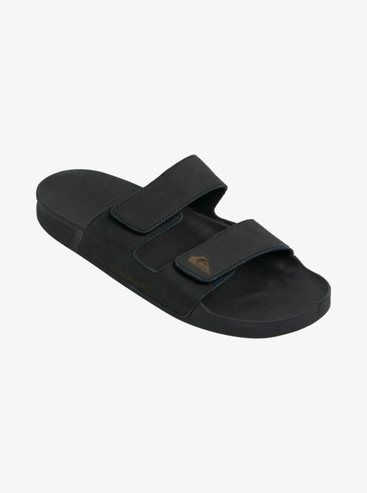 Quiksilver Men's Rivi Leather Slider Sandals Black AQYL101256-KVJ1