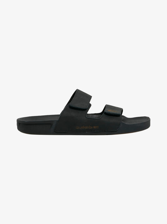 Quiksilver Men's Rivi Leather Slider Sandals Black AQYL101256-KVJ1