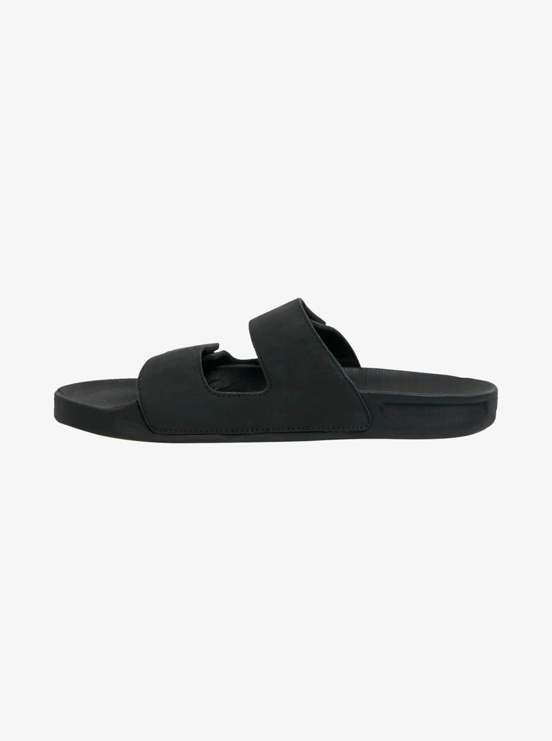 Load image into Gallery viewer, Quiksilver Men&#39;s Rivi Leather Slider Sandals Black AQYL101256-KVJ1

