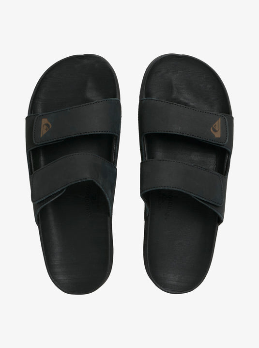 Quiksilver Men's Rivi Leather Slider Sandals Black AQYL101256-KVJ1