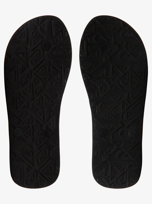 Quiksilver Men's Molokai Stripe Flip Flops Black/Grey/Green AQYL101361-XKSG