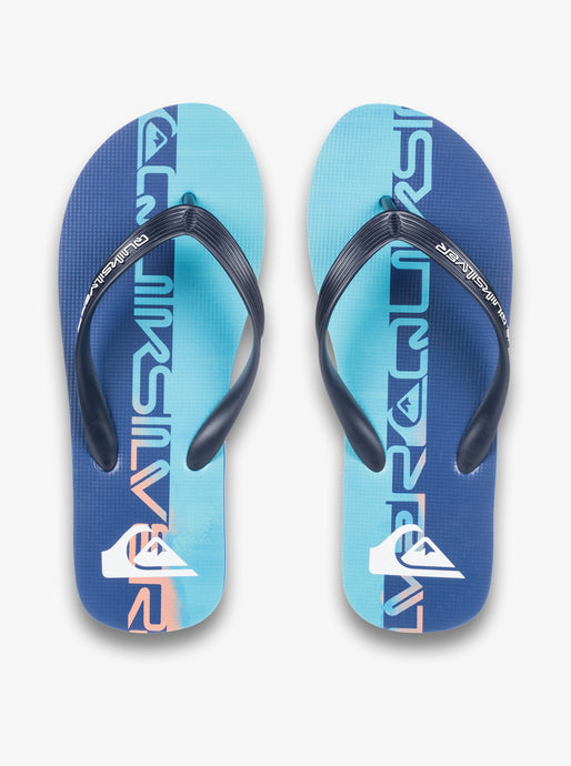 Quiksilver Men's Molokai Art 25 Flip Flops Nebulas Blue Wordblock AQYL101430-BQV8