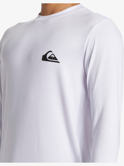 Load image into Gallery viewer, Quiksilver Men's Everyday Surf Long Sleeve UPF50 Lycra T-Shirt White AQYWR03136-WBB0
