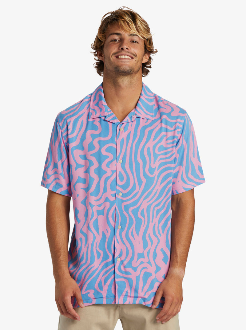 Load image into Gallery viewer, Quiksilver Men&#39;s Pool Party Casual Regular Fit Shirt Swedish Blue Aop Best Mix Ss AQYWT03325-BNH6
