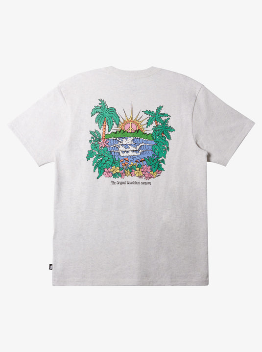 Quiksilver Men's Island Sunrise T-Shirt Snow Heather AQYZT09543-SCVW