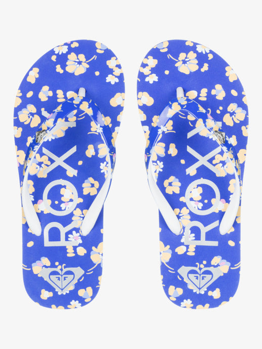 Roxy Kids' Pebbles Flip Flops Dazzling Blue ARGL100264-DZB