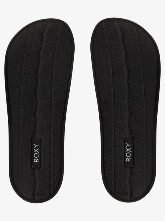 Roxy Women's Slippy Slider Sandals Black/Pink/Soft Lime ARJL100679-KPM