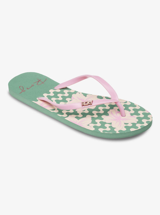 Roxy Viva Stamp II Flip Flops Sage ARJL100683-SAG