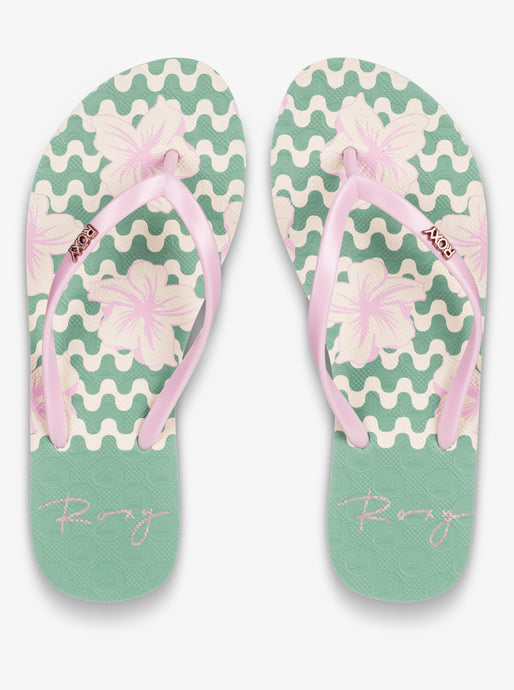 Roxy Viva Stamp II Flip Flops Sage ARJL100683-SAG