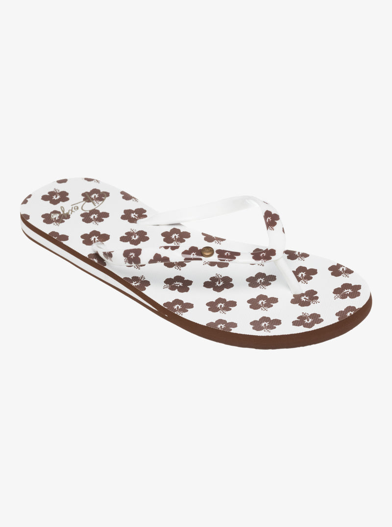 Load image into Gallery viewer, Roxy Women&#39;s Portofino Flip Flops Light Brown/White ARJL100870-BW3

