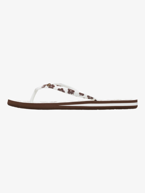 Load image into Gallery viewer, Roxy Women&#39;s Portofino Flip Flops Light Brown/White ARJL100870-BW3
