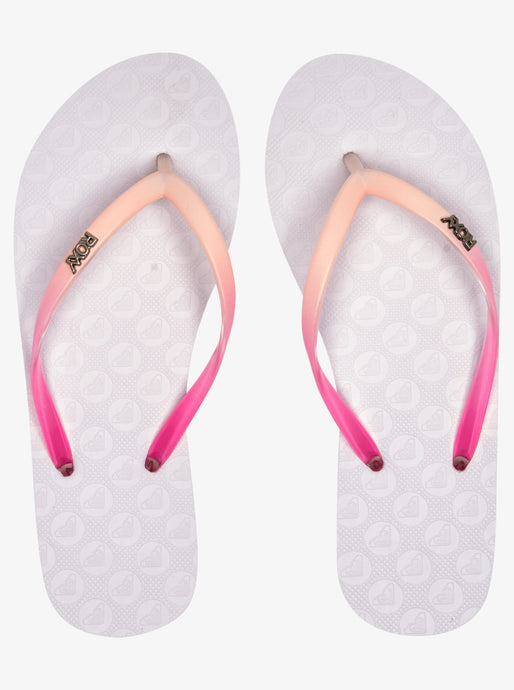 Roxy Women's Viva Gradient White/White/Pink Flip Flops ARJL100958-WWP