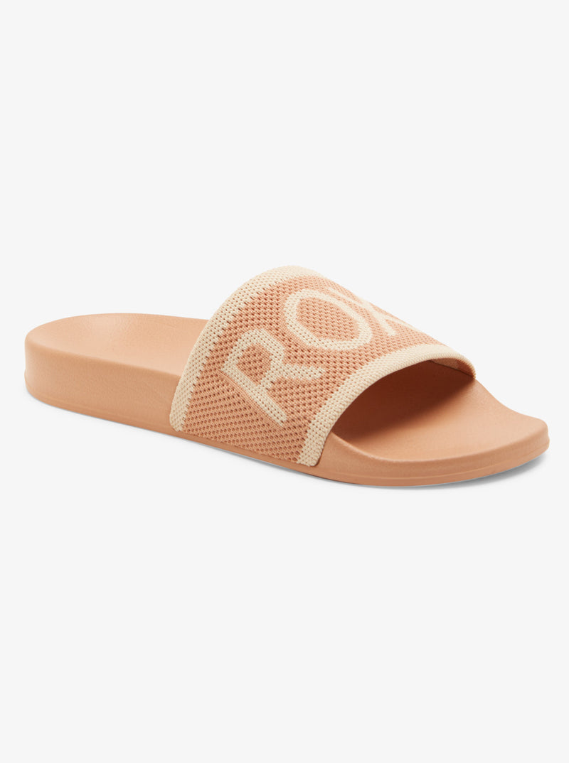 Load image into Gallery viewer, Roxy Women&#39;s Slippy Knit Sandals Wheat/Turkish Coffee ARJL101127-TTC
