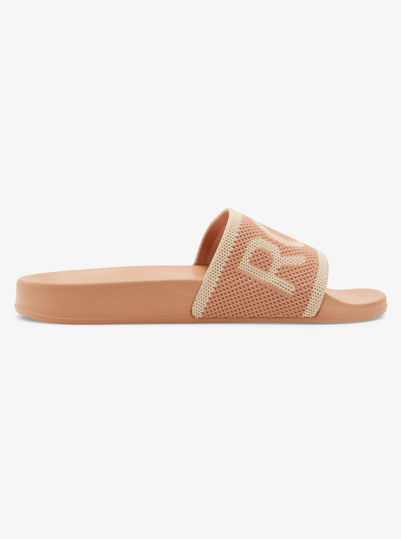 Load image into Gallery viewer, Roxy Women&#39;s Slippy Knit Sandals Wheat/Turkish Coffee ARJL101127-TTC
