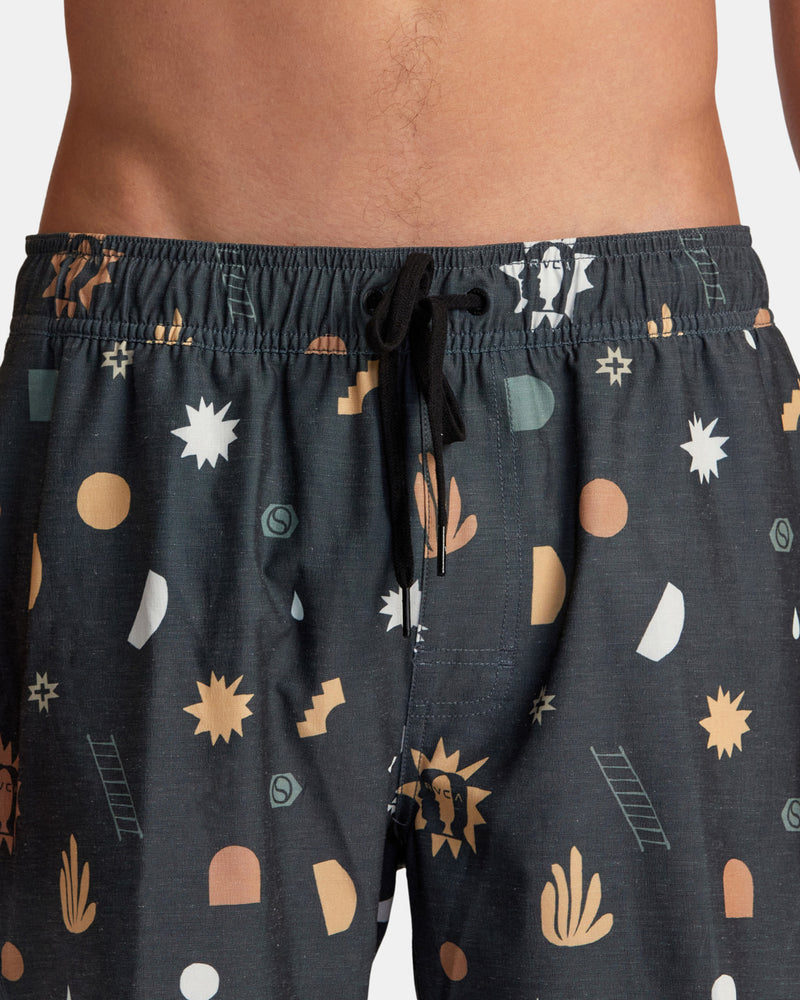 Load image into Gallery viewer, Rvca Men&#39;s Atlas Elastic Boardshorts Pirate Black AVYBS00293-PTK
