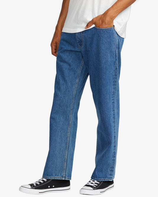 RVCA Men's Americana Dayshift Demin Pants Blue Collar AVYDP00139_UCL