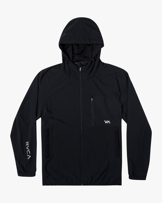 RVCA Men's Yogger Ii Zip Up Hooded Jacket Black AVYJK00123_BLK