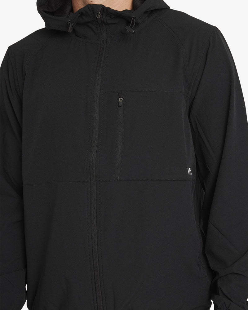Load image into Gallery viewer, RVCA Men&#39;s Yogger Ii Zip Up Hooded Jacket Black AVYJK00123_BLK
