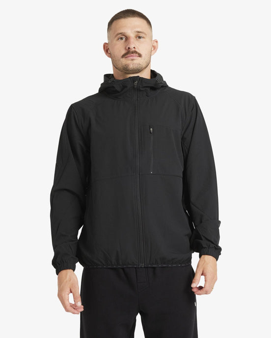 RVCA Men's Yogger Ii Zip Up Hooded Jacket Black AVYJK00123_BLK