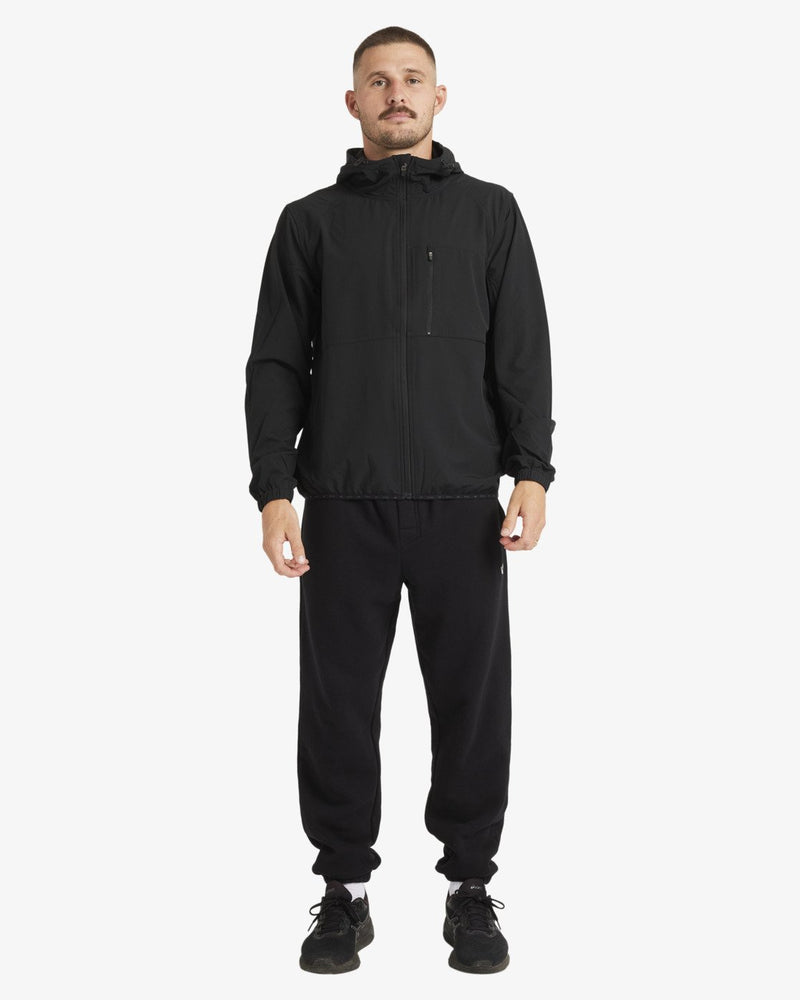Load image into Gallery viewer, RVCA Men&#39;s Yogger Ii Zip Up Hooded Jacket Black AVYJK00123_BLK
