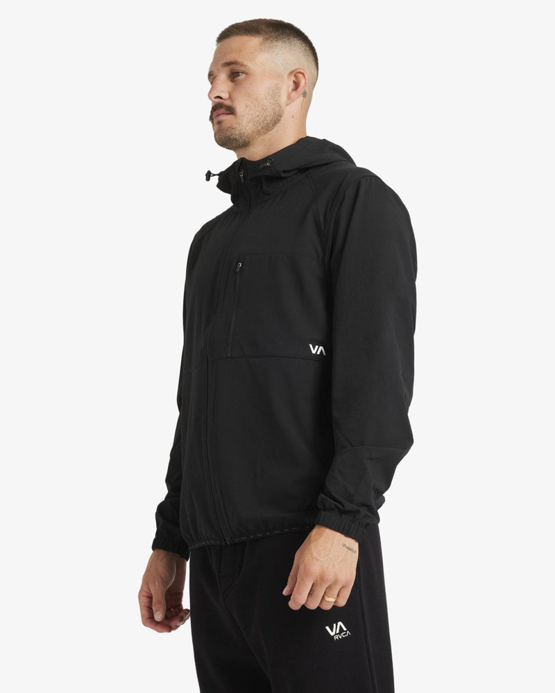 Load image into Gallery viewer, RVCA Men&#39;s Yogger Ii Zip Up Hooded Jacket Black AVYJK00123_BLK
