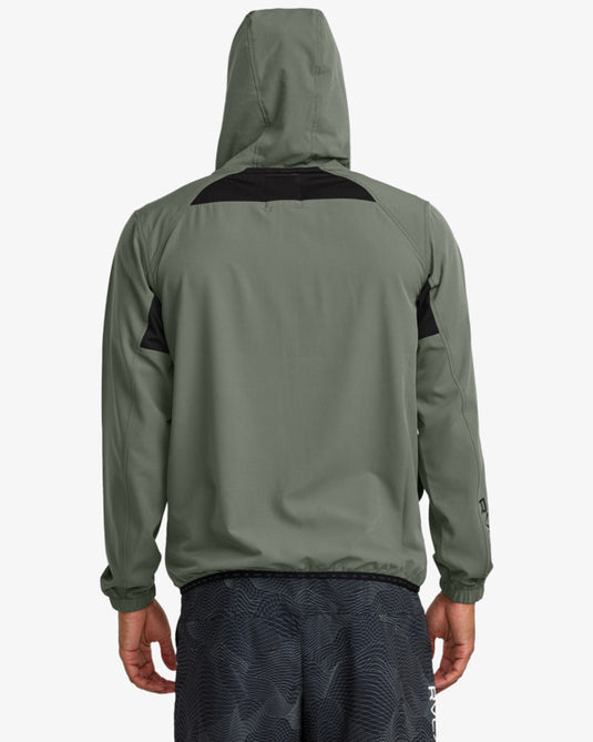 RVCA Men's Yogger Ii Zip Up Hooded Jacket Sage Leaf AVYJK00123_SLE