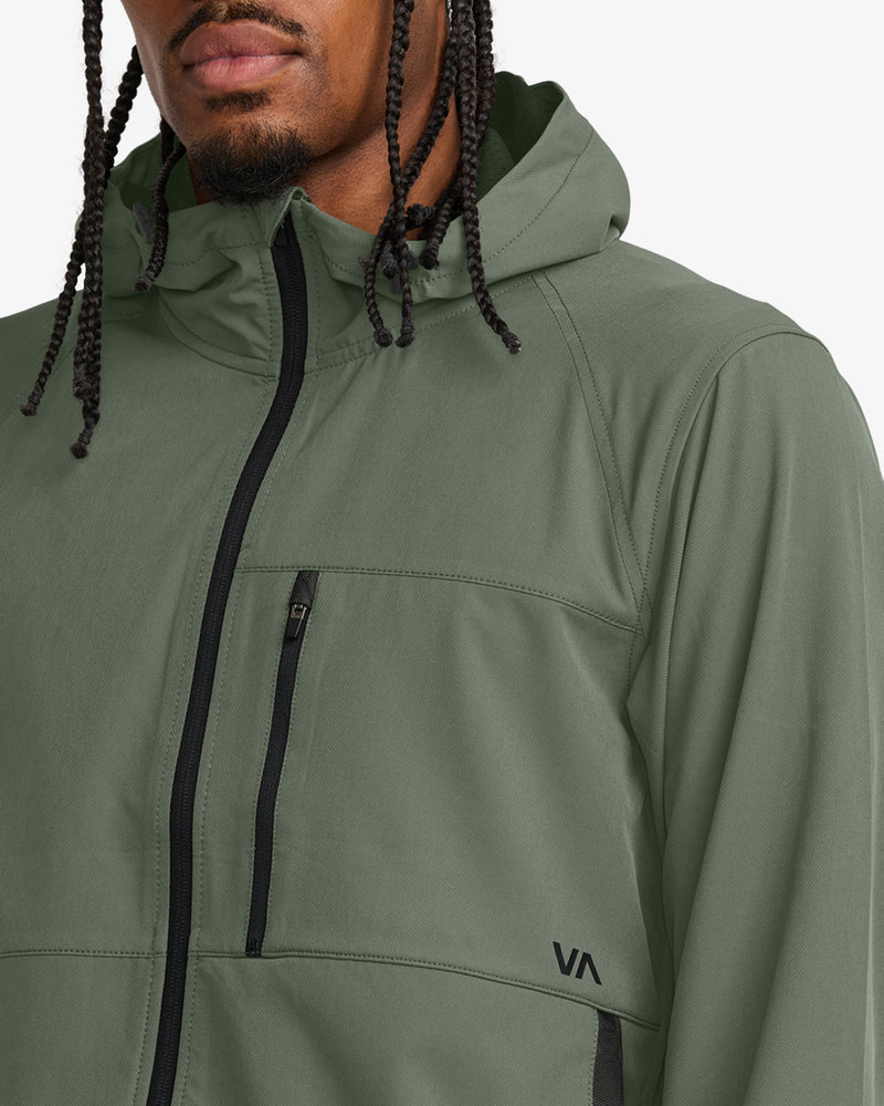 Load image into Gallery viewer, RVCA Men&#39;s Yogger Ii Zip Up Hooded Jacket Sage Leaf AVYJK00123_SLE
