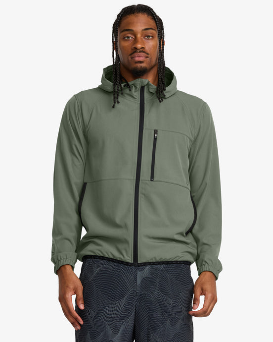 RVCA Men's Yogger Ii Zip Up Hooded Jacket Sage Leaf AVYJK00123_SLE