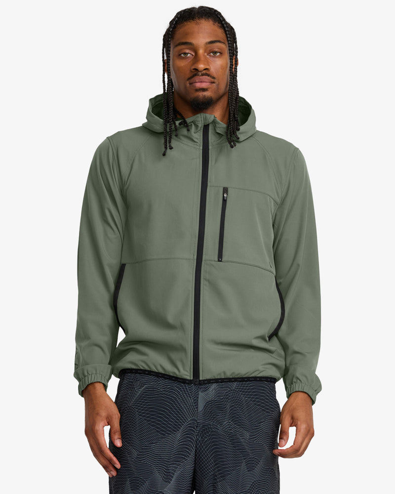 Load image into Gallery viewer, RVCA Men&#39;s Yogger Ii Zip Up Hooded Jacket Sage Leaf AVYJK00123_SLE
