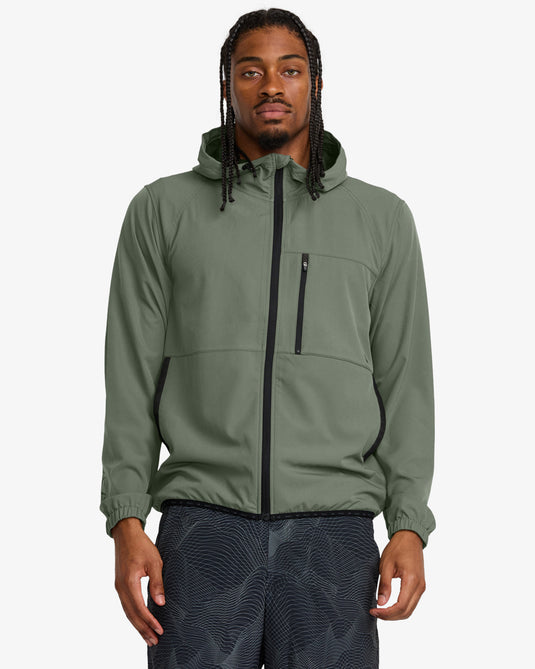 RVCA Men's Yogger Ii Zip Up Hooded Jacket Sage Leaf AVYJK00123_SLE