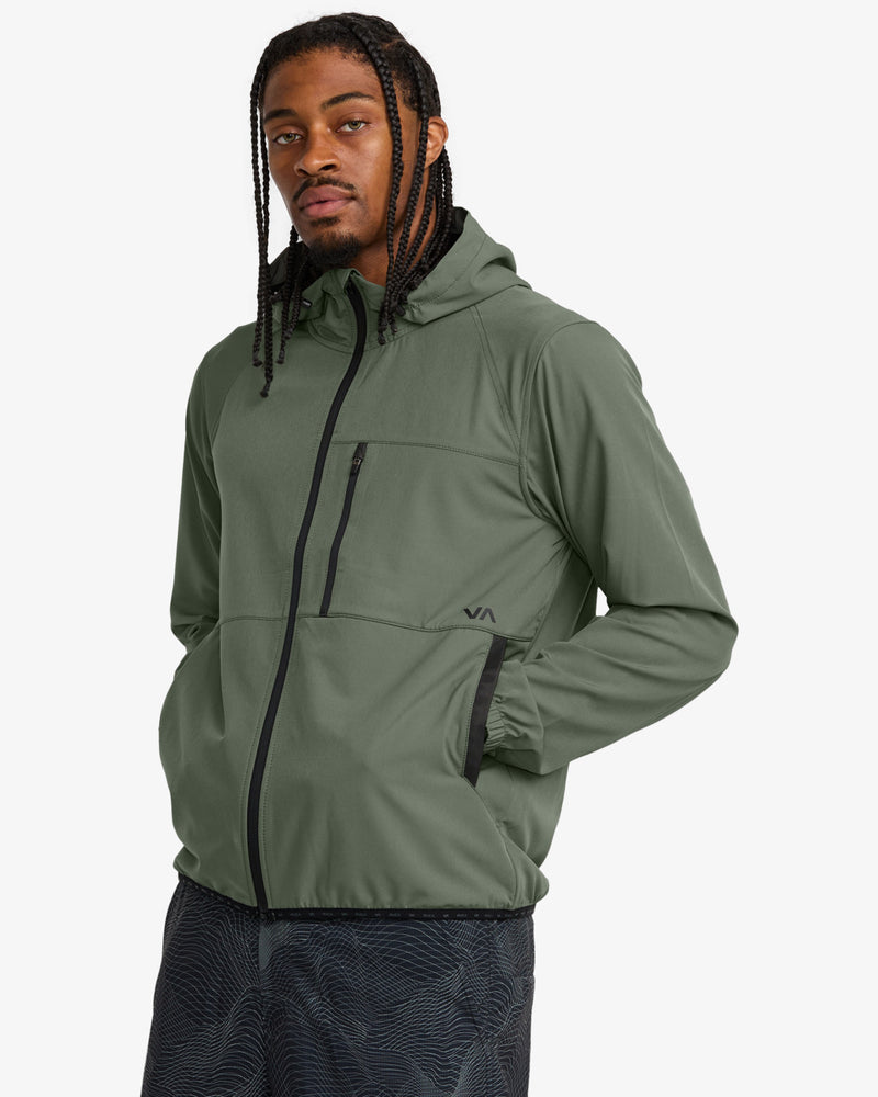 Load image into Gallery viewer, RVCA Men&#39;s Yogger Ii Zip Up Hooded Jacket Sage Leaf AVYJK00123_SLE
