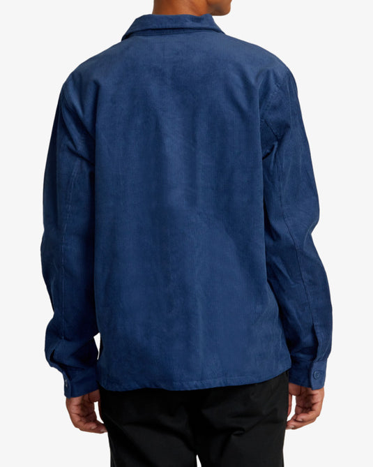 RVCA Men's Americana Corduroy Overshirt Dark Denim AVYJK00196-DDN