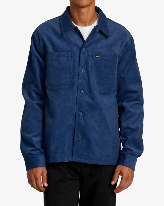RVCA Men's Americana Corduroy Overshirt Dark Denim AVYJK00196-DDN
