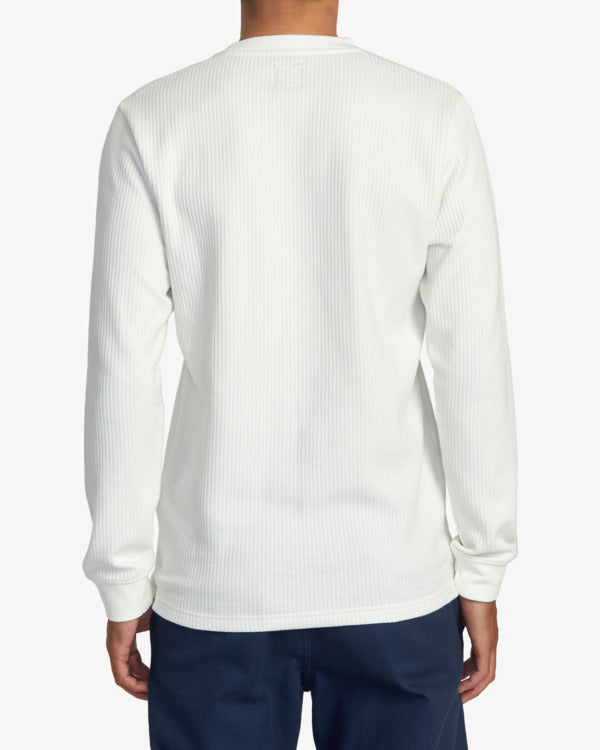 Load image into Gallery viewer, RVCA Day Shift Long Sleeve Thermal Sweatshirt Off White AVYKT00104-OFF
