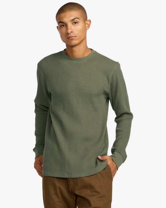 RVCA Day Shift Long Sleeve Thermal Olive AVYKT00104-OLV