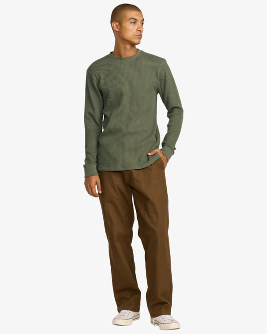 RVCA Day Shift Long Sleeve Thermal Olive AVYKT00104-OLV