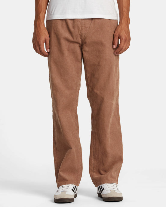 RVCA Men's Americana Elastic Corduroy Pants Sonora Brown AVYNP00155-CME0