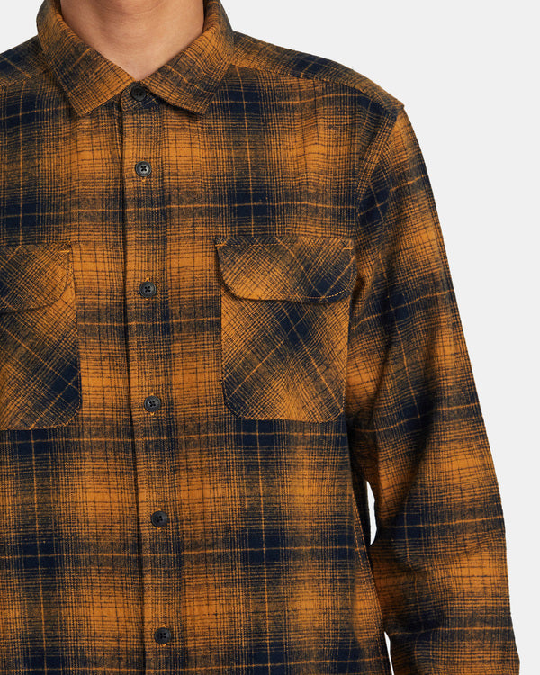 Load image into Gallery viewer, Rvca Dayshift Flannel Long Sleeve Shirt Navy AVYWT00438-NVY
