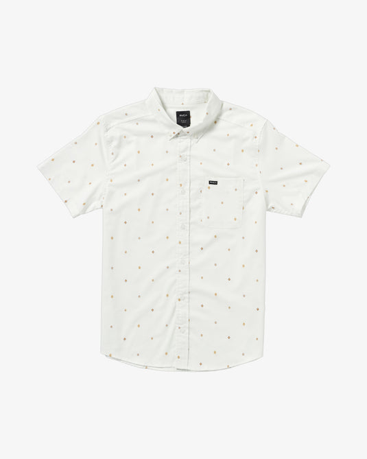 RVCA Men's Thatll Do Print Short Sleeve Shirt Natural AVYWT00474_NAT