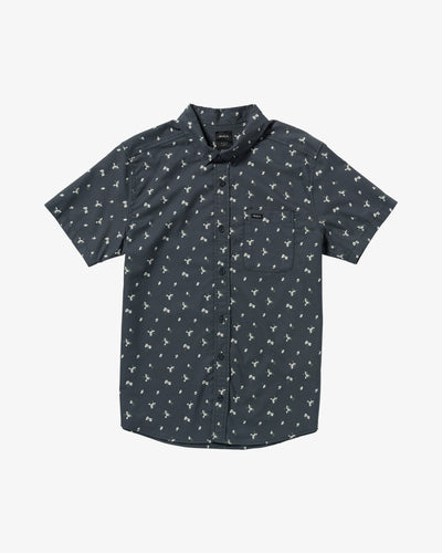 RVCA Men's Thatll Do Print Short Sleeve Shirt Navy AVYWT00474_NVY