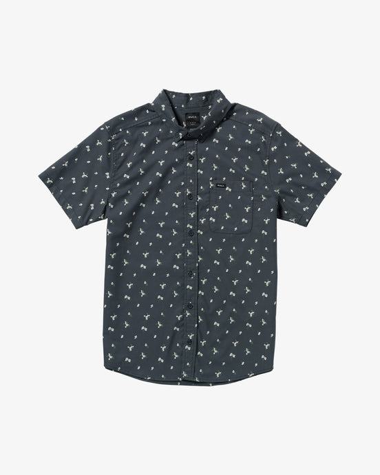 RVCA Men's Thatll Do Print Short Sleeve Shirt Navy AVYWT00474_NVY