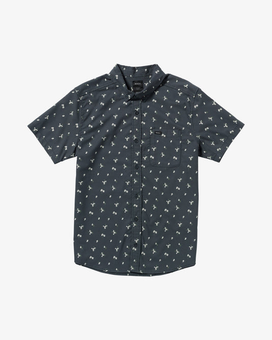 RVCA Men's Thatll Do Print Short Sleeve Shirt Navy AVYWT00474_NVY