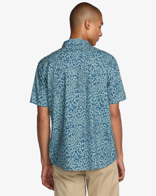 RVCA Men's Anytime Short Sleeve Shirt Blue Haze AVYWT00489-BN4