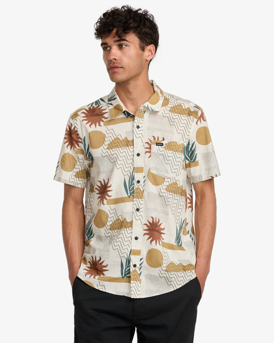 RVCA Men's Anytime Short Sleeve Shirt Natural AVYWT00489-NAT