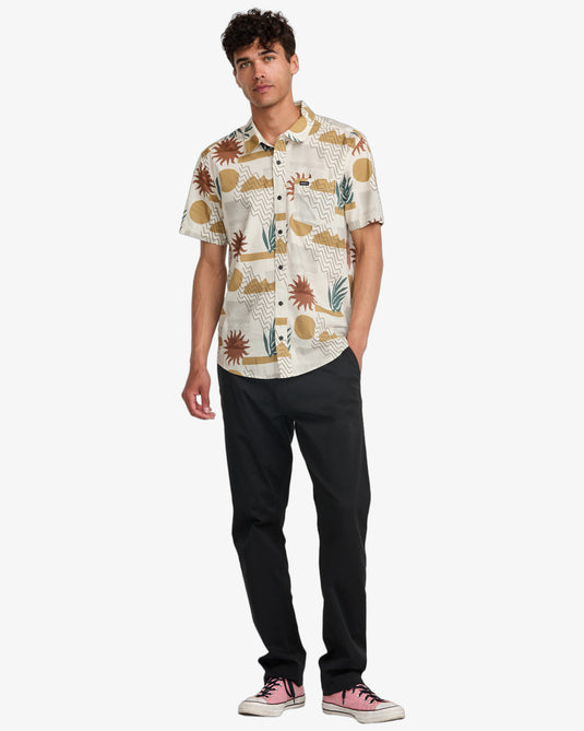 RVCA Men's Anytime Short Sleeve Shirt Natural AVYWT00489-NAT